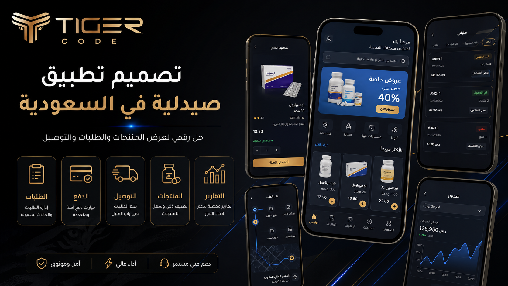 تطبيق صيدلية لعرض الأدوية والطلبات